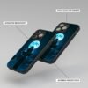 Itachi Uchiha Blue Moon Metal Phone Cover angle view