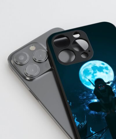 printed case Itachi Uchiha Blue Moon Metal Phone Cover side view