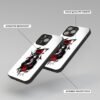 Itachi White Metal Phone Cover angle