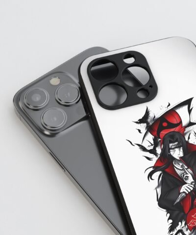 mobile cover Itachi White Metal Phone Cover side