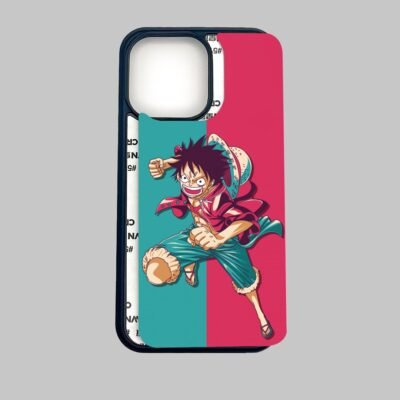 03-min One Piece Luffy Red Blue Silicone Armored Phone Case