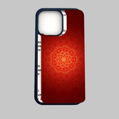 04-min Golden Mandala On Red Silicone Armored Phone Cases