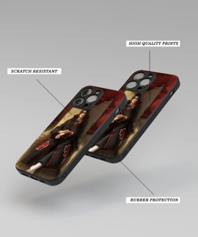 back phone case Itachi Throne Silicone Armored Phone Case Angle view