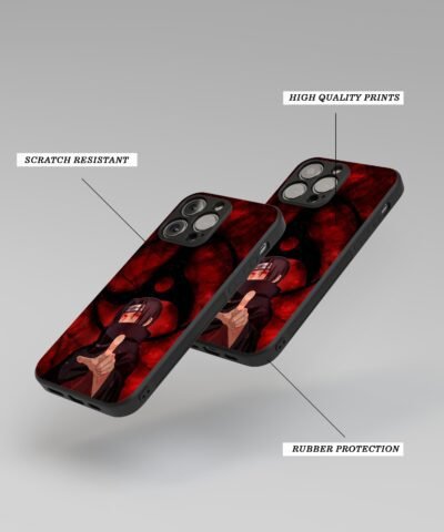 back cover Itachi Uchiha Silicone Armored Phone Case angle view
