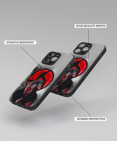 back cover Itachi Uchiha Silicone Armored Phone Case angle view
