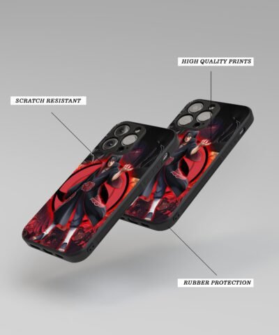 Itachi Uchiha Silicone Armored Phone Case angle view
