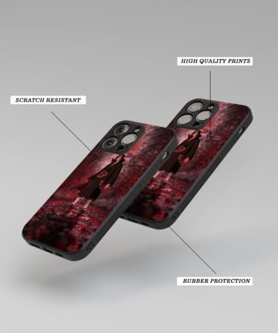 back cover Itachi Aesthetic Silicone Armored Phone Case angle view
