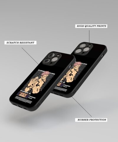 06-min Ryomen Sukuna Pattern Silicone Armored Phone Case