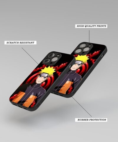 anime cover Naruto Uzumaki Silicone Armored Phone Case angle view