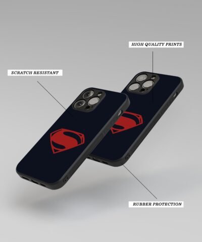 Black Superman logo Silicone Armored Phone Case