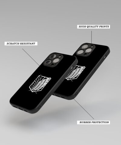 06-min Wings of Freedom black Silicone Armored Phone Case