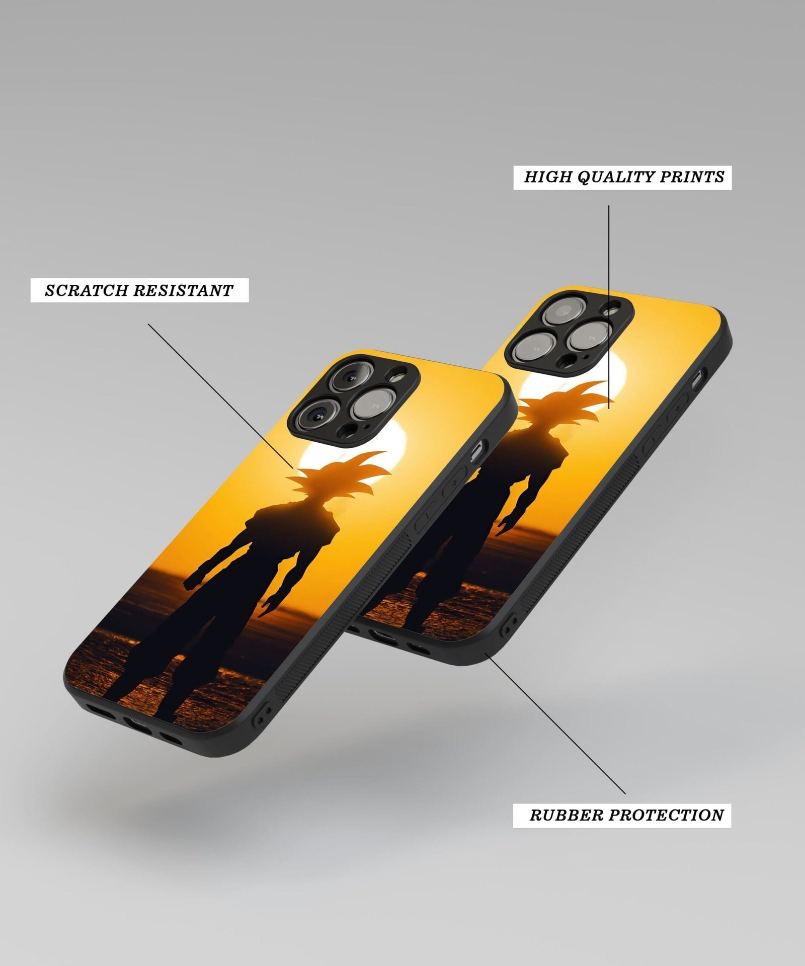 Goku Sunset Silicone Armored Phone Case - Image 4