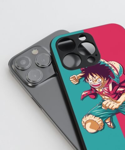 07-min One Piece Luffy Red Blue Silicone Armored Phone Case