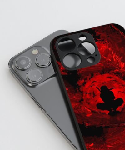 anime back cover Itachi Red Moon Metal Phone Cover side