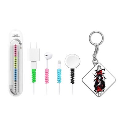 keychain with cable protector Itachi White keychain with cable protector