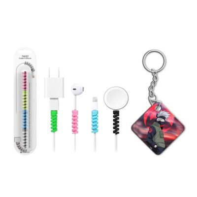 keychain with cable protector Kakashi Manga keychain with cable protector