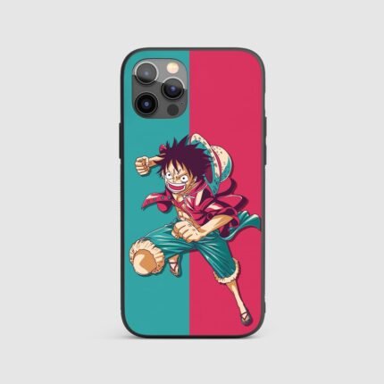One Piece Luffy Red Blue Silicone Armored Phone Case