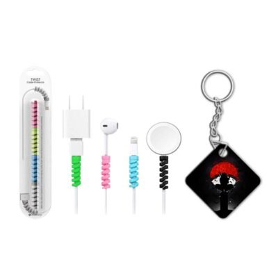 keychain with cable protector Uchiha Clan Symbol keychain with cable protector