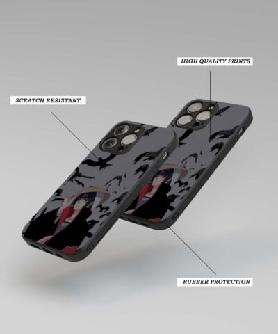 Itachi Uchiha Girl Silicone Armored Phone Case angle view
