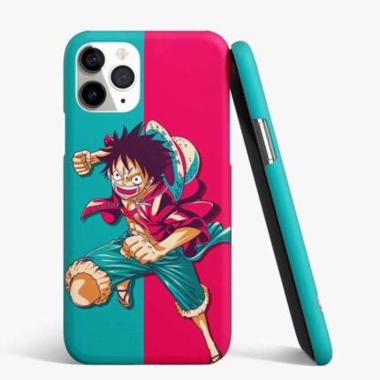 One Piece Luffy Red Blue Matte Phone Case