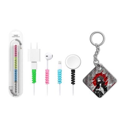 keychain with cable protectar-min Ghost of Uchiha keychain with cable protectar-min