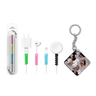 Keychain With Cable Protector Gojo Satoru Skyward Glance Keychain With Cable Protector