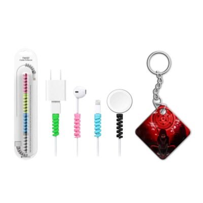 keychain with cable protector Itachi Sharingan keychain with cable protector