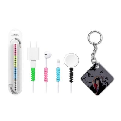 keychain with cable protector Itachi Uchiha Girl keychain with cable protector