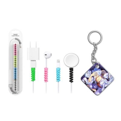 Keychain with Cable Protector Luffy Joyboy Keychain with Cable Protector