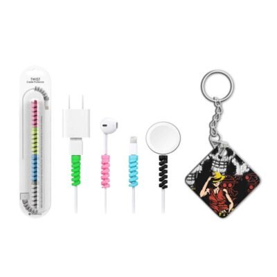 Keychain with Cable Protector Luffy Keychain with Cable Protector