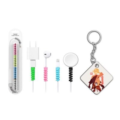 Keychain with Cable Protector Luffy Matte Keychain with Cable Protector