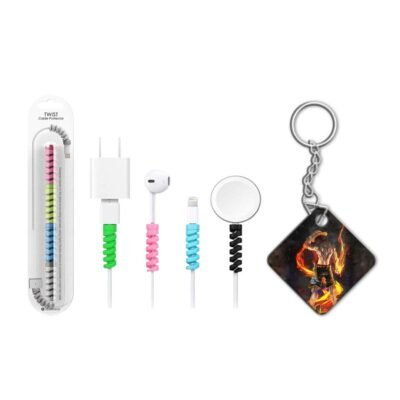 Keychain with Cable Protector Luffy, Nami Keychain with Cable Protector