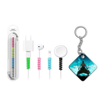 Keychain with Cable Protector Roronao Zoro Keychain with Cable Protector