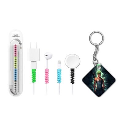 Keychain with Cable Protector Roronoa Aesthetic Keychain with Cable Protector