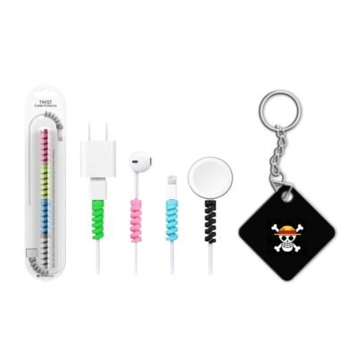 l Keychain with Cable Protector Straw Hat Symbol Keychain with Cable Protector