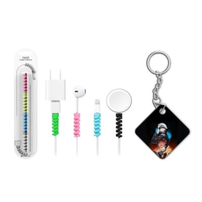 Keychain with Cable Protector Yuji and Gojo Aesthetic Keychain with Cable Protector