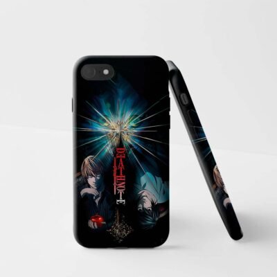 02-min Death Note Light and L with Ryuk Matte Phone Case