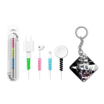 keychain with cable protectar-min AOT Eyes Matte Phone Case