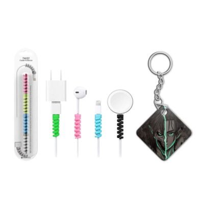 keychain with cable protectar-min Eren War Titan Matte Phone Case