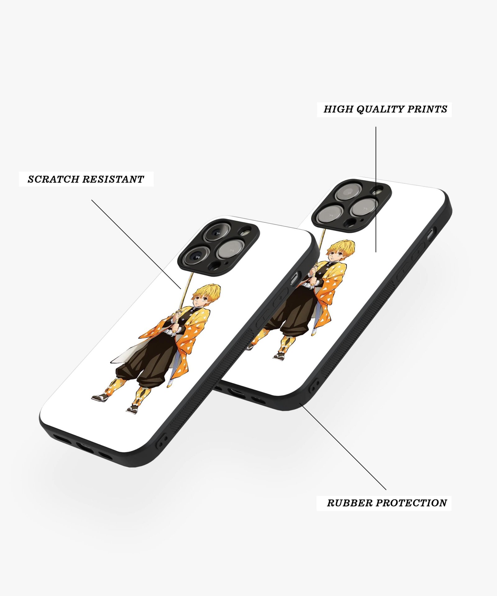 Zenitsu Agatsuma Silicone Armored Phone Case - Image 3