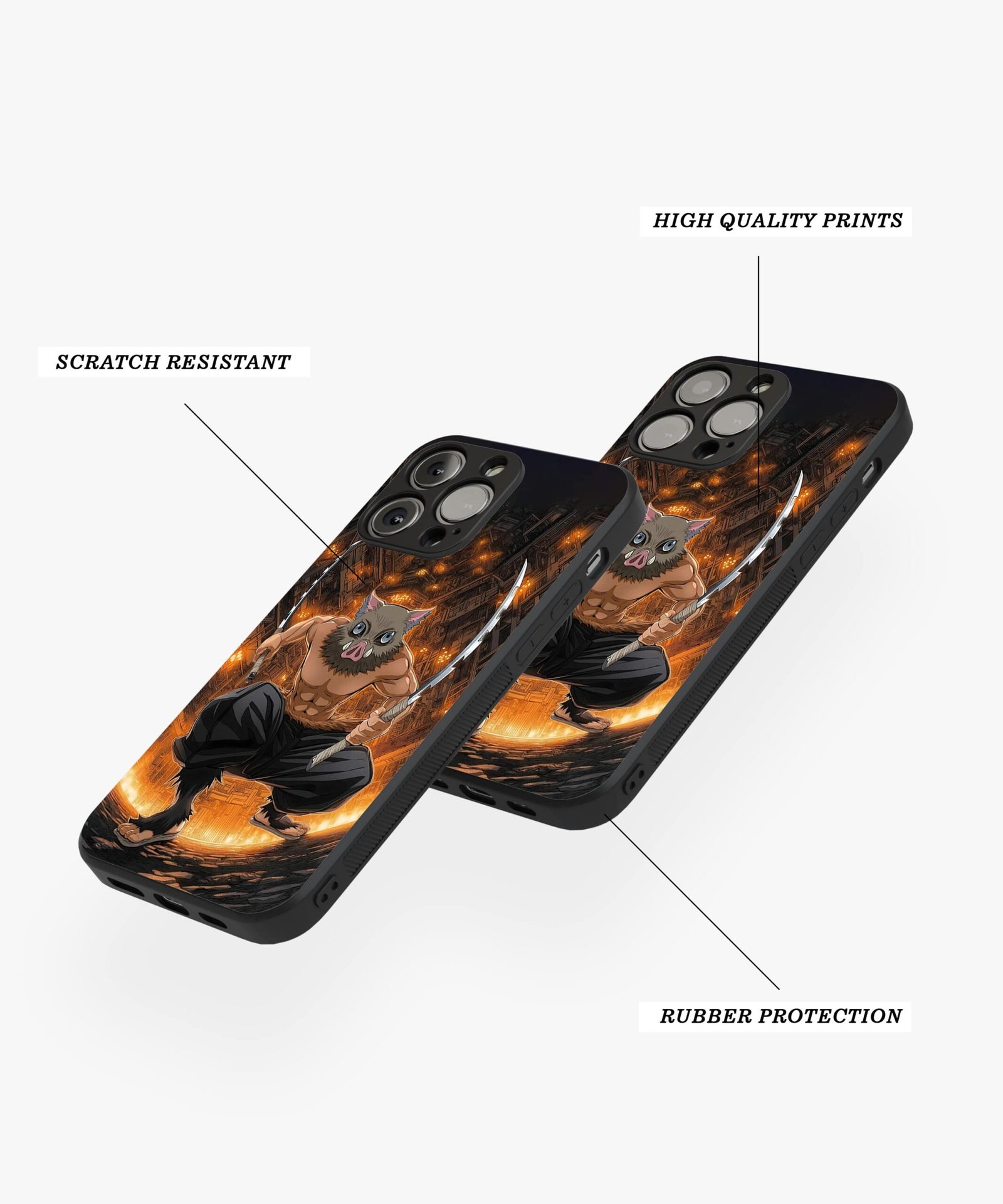 Inosuke Infinity Castle Silicone Armored Phone Case - Image 3